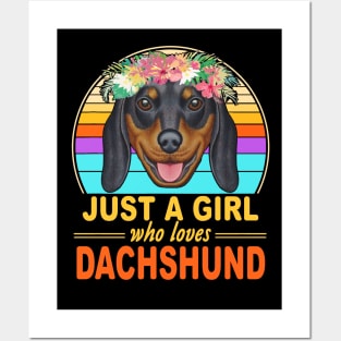 Just A Girl Who Loves Dachshund Vintage Posters and Art